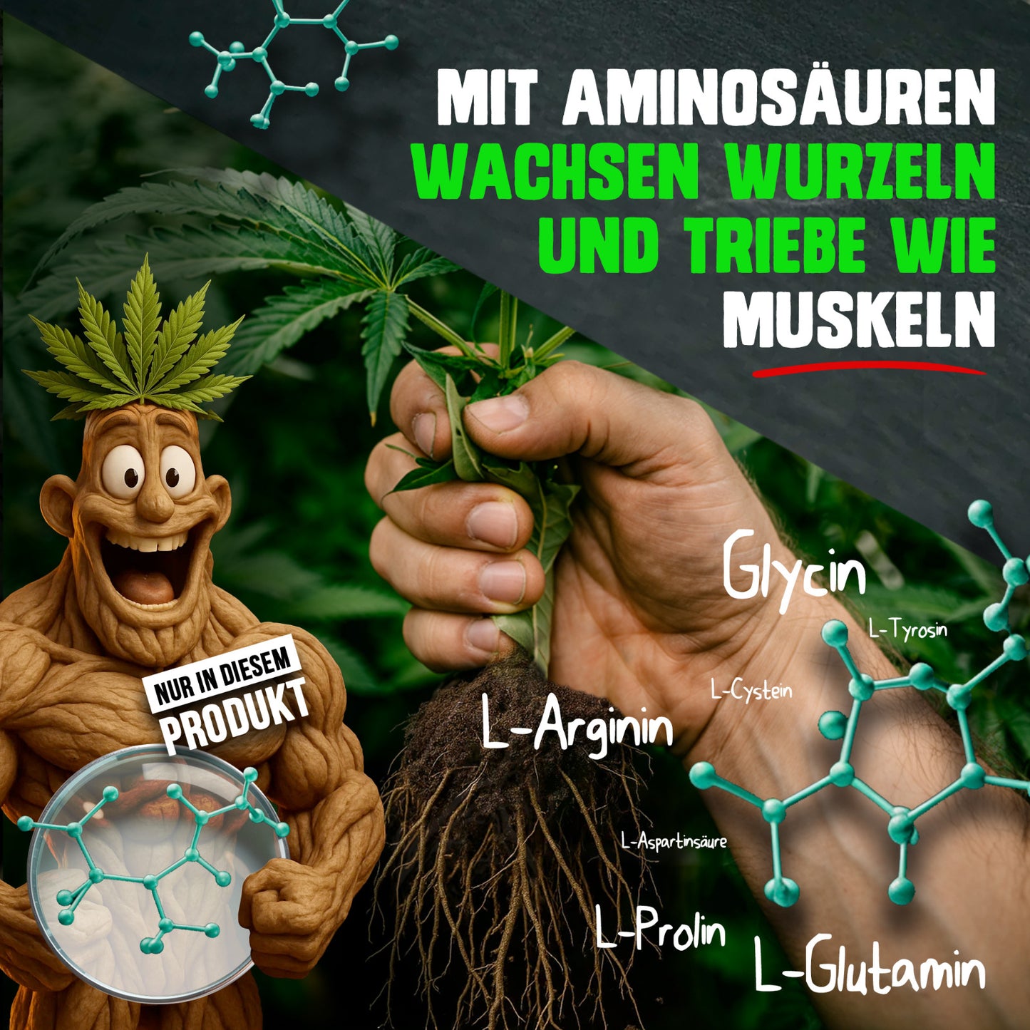Diamond Buds® Grow Flüssigdünger NPK 10-5-7 – 500ml Wachstumsdünger für Cannabis | Für Sativa, Indica & Autoflower | Flüssig Pflanzendünger für Indoor, Outdoor & Growbox Anbau