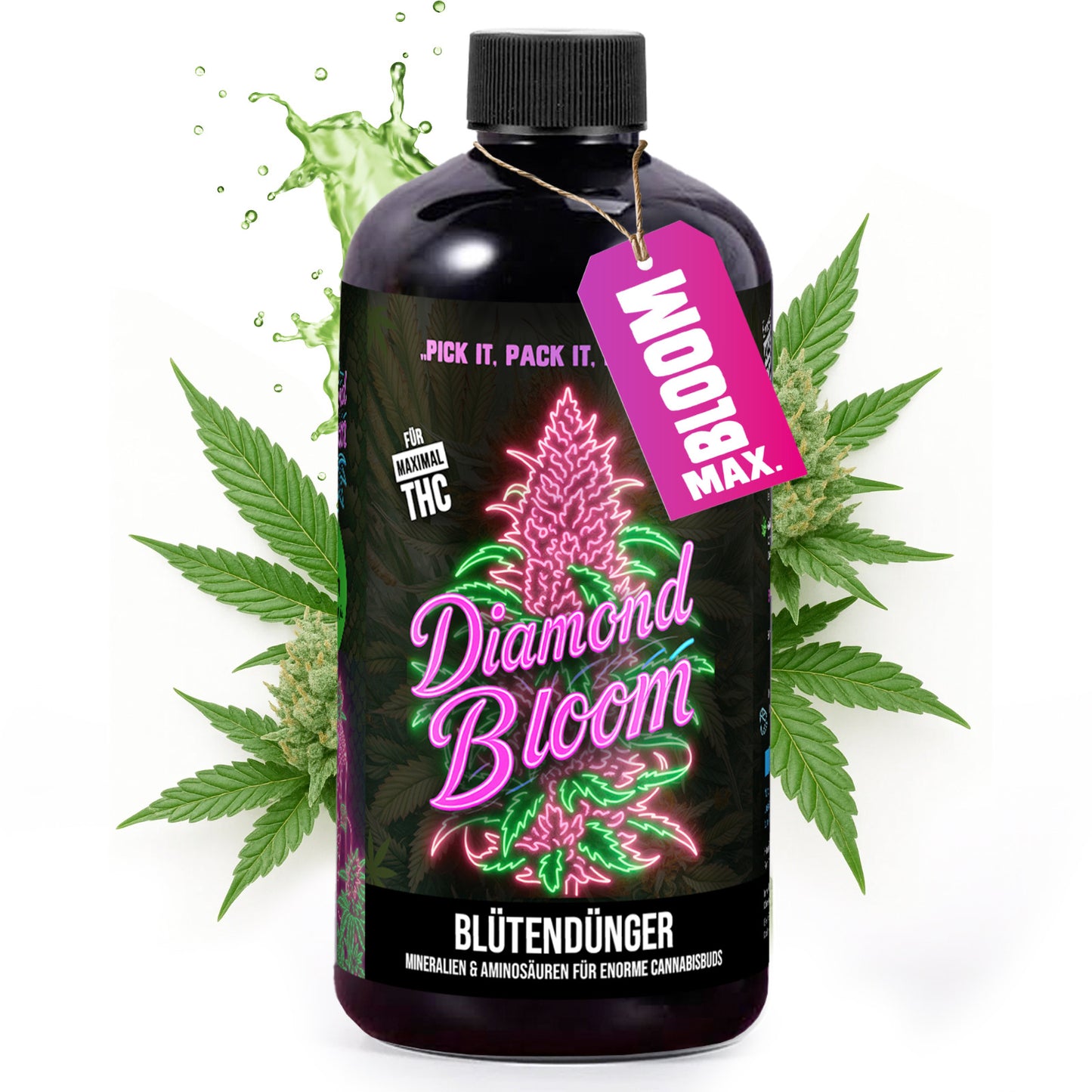 Diamond Buds® Bloom Flüssigdünger NPK 5-8-10 – 500ml Blütendünger für Cannabis | Für Sativa, Indica & Autoflower | Flüssig Pflanzendünger für Indoor, Outdoor & Growbox Anbau