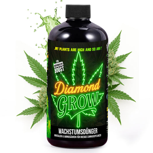 Diamond Buds® Grow Flüssigdünger NPK 10-5-7 – 500ml Wachstumsdünger für Cannabis | Für Sativa, Indica & Autoflower | Flüssig Pflanzendünger für Indoor, Outdoor & Growbox Anbau
