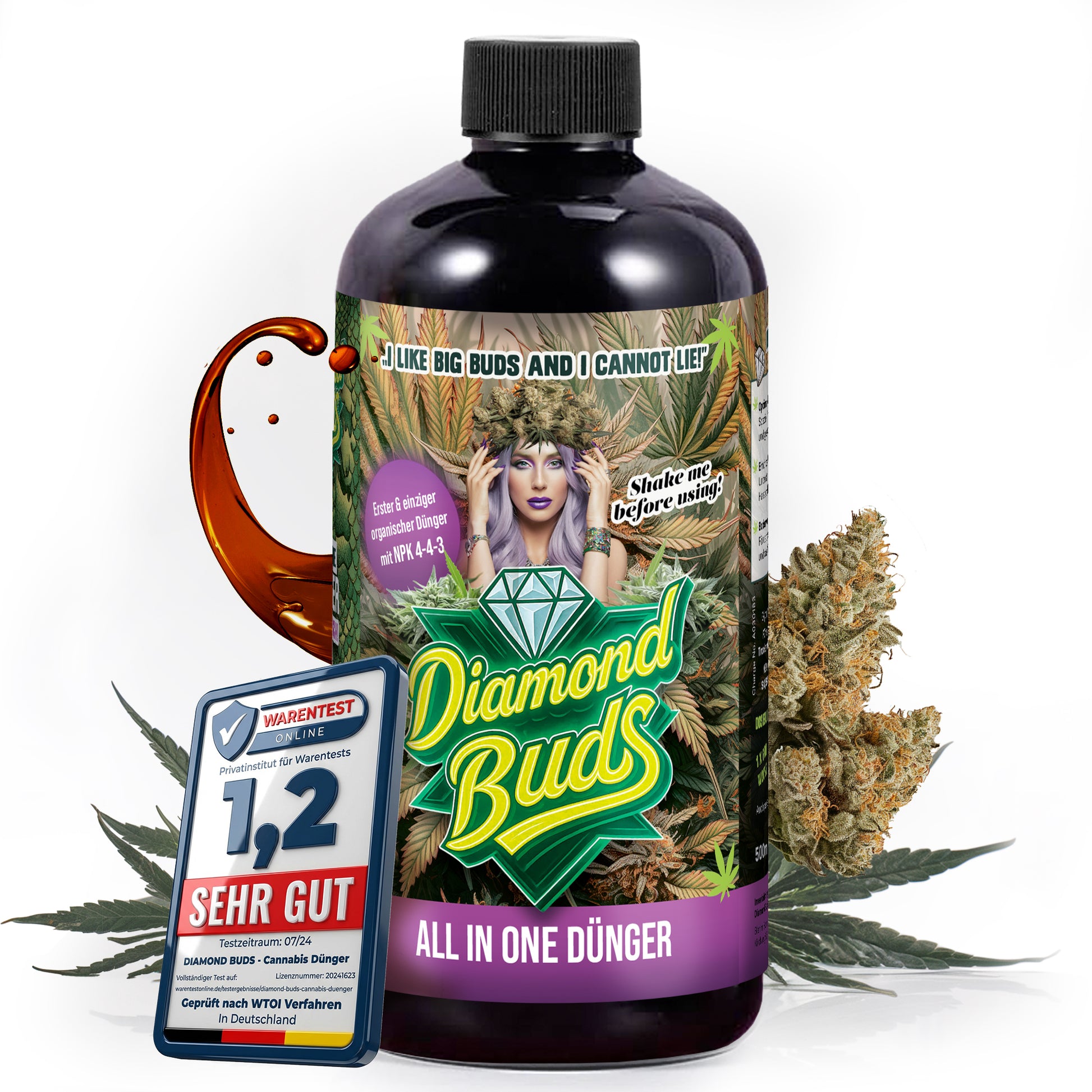 Diamond Buds Bio Cannabis Dünger 500 ml organischer All in One Flüssigdünger NPK 4-4-3
