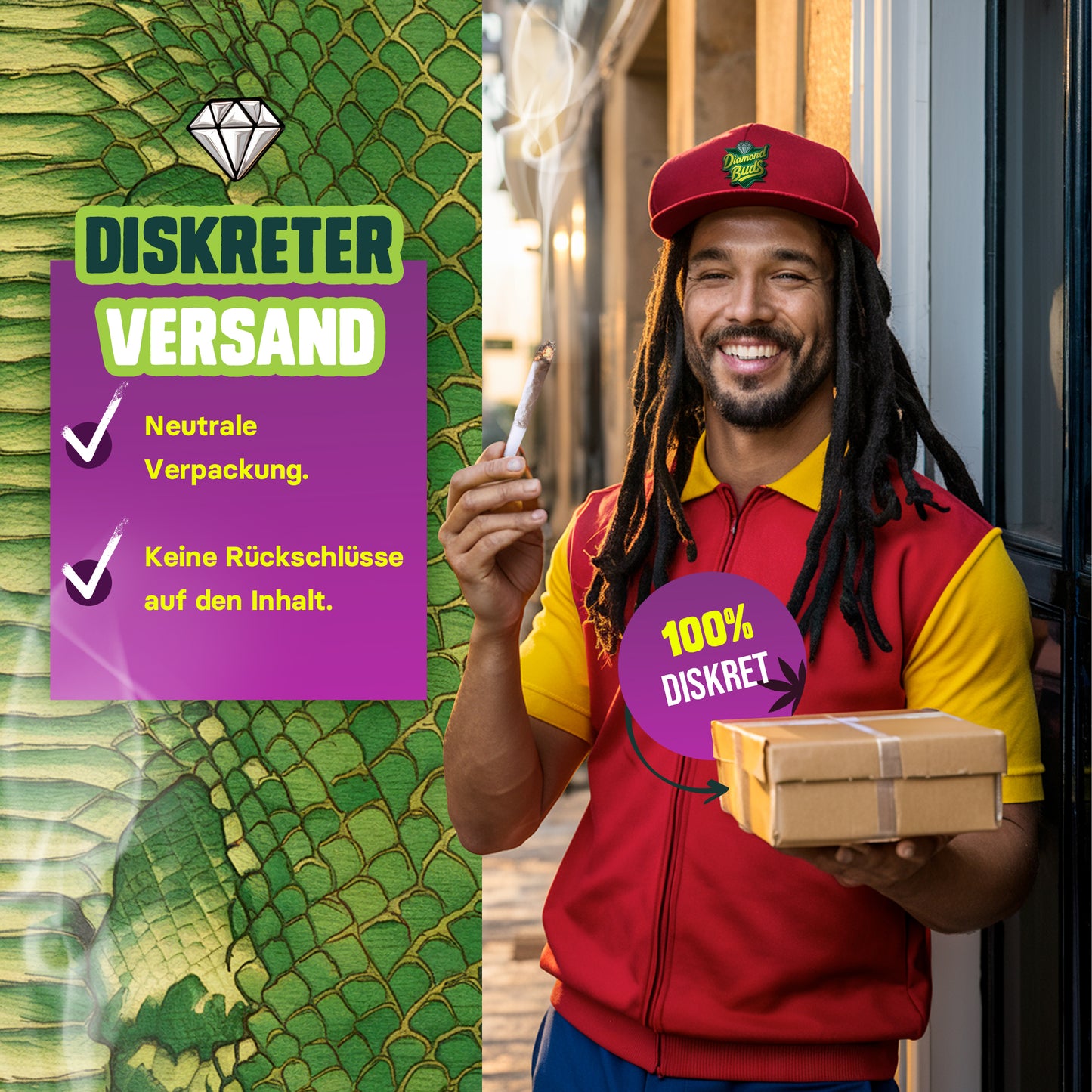 Diskreter Versand für Cannabis Dünger Diamond Buds