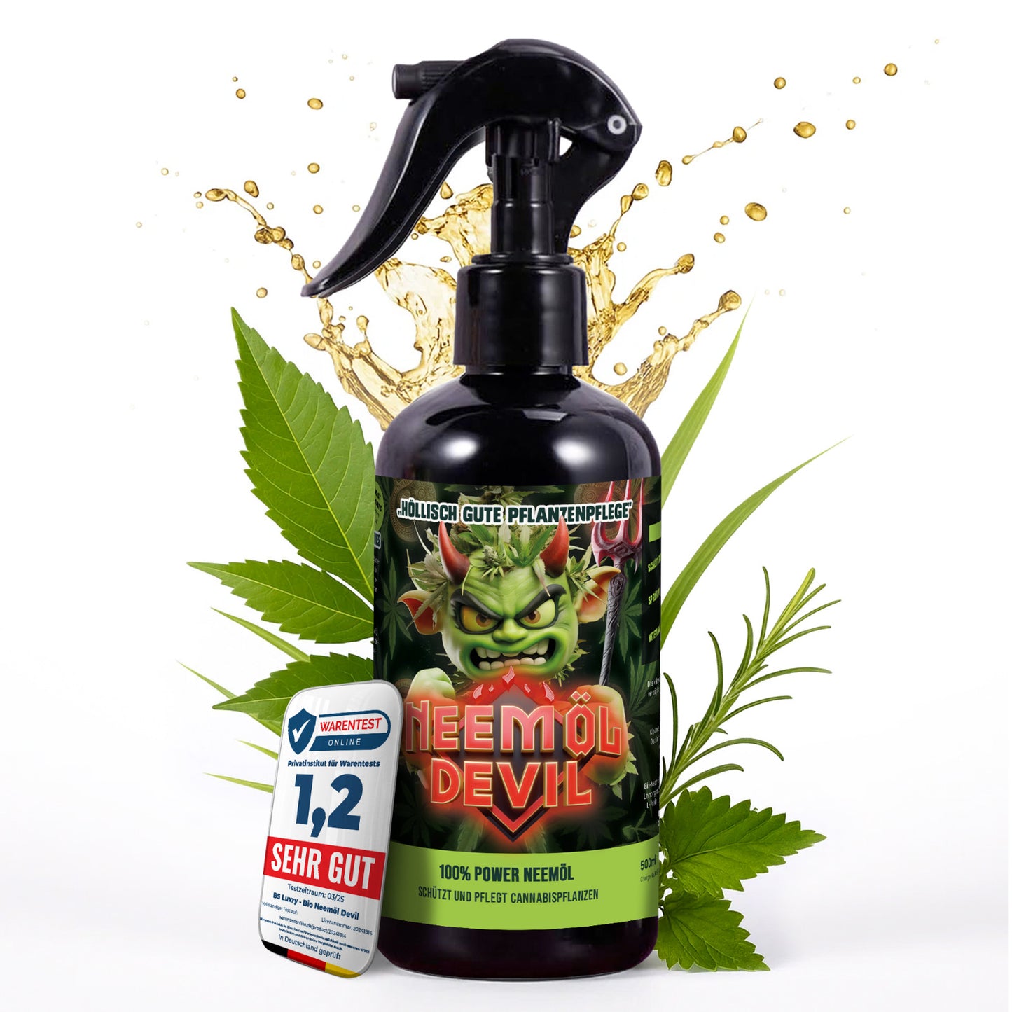 Neemöl Devil sprühfertige Cannabis Pflanzenpflege mit kaltgepresstem Neemöl 500ml